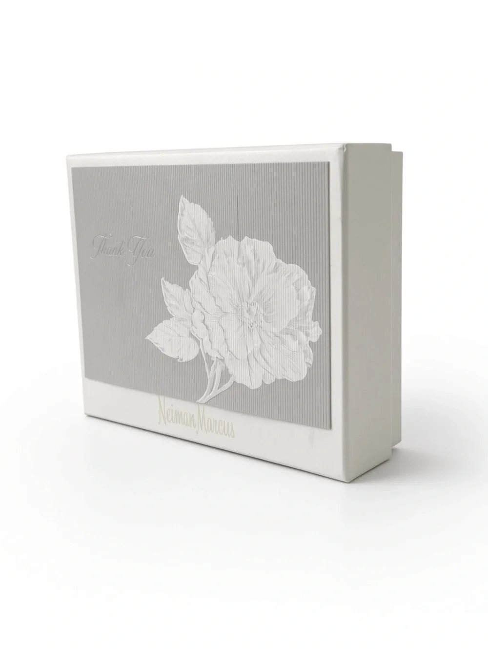 Neiman Marcus “Thank You” Cards 14 Notecards & Envelopes Floral Gray NEW